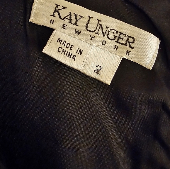 Kay Unger tweed cocktail formal special occasion navy-blue short sleeves dress 2 - Picture 7 of 8